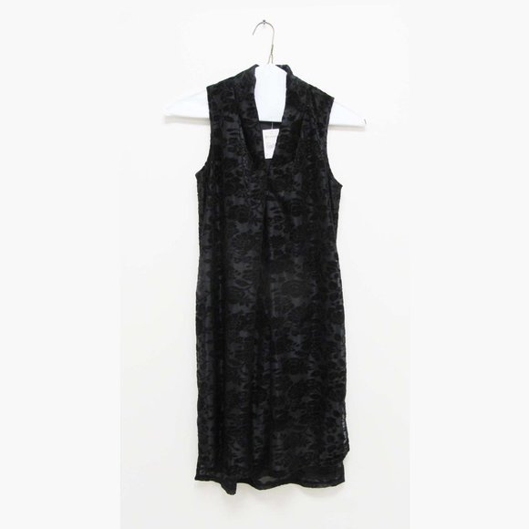 Versona Spense Black Floral Sleeveless Hi-Lo Dress - Picture 1 of 6